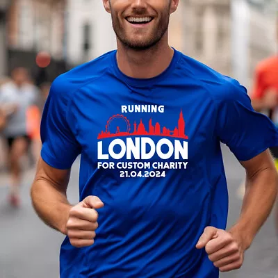 Running London For Charity T Shirt Run Runner  The Marathon 2024 Dad Gift Top • £14.99