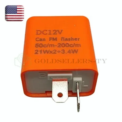 2Pin 12V Electronic LED Flasher Relay Fix Turn Signal Bulbs Hyper Flash Issue • $3.79