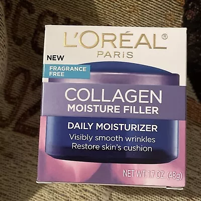 $12.99 • Buy Loreal Paris Fragrance Free Collagen Moisture Filler Daily Moisturizer 1.7oz
