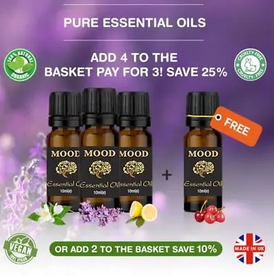 Essential Pure Oils Aromatherapy Diffuser Burner 10ml Fragrances Natural Aroma • £4.88