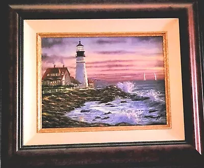 Robert Finale ORIGINAL Canvas Painting ~ Beautiful Sketch Verso  Maine's Light   • $5210