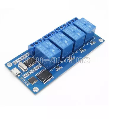 MICRO USB 5V 4-Channel Relay Module USB Control Relay Module Serial Port • $6.25