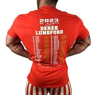 2023  History Of Mr Olympia Derek Lunsford Bodybuilding Gym Fitness T-Shirt • $26.95