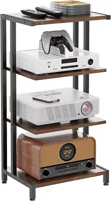 4-Tier AV Media Stand Corner Shelf Wooden Component Cabinet Stereo Audio Rack • $70.49