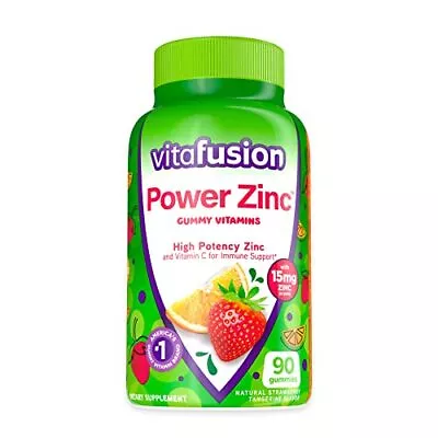 Vitafusion Power Zinc Gummy Vitamins Strawberry Tangerine Flavored 90 Count • $10.99