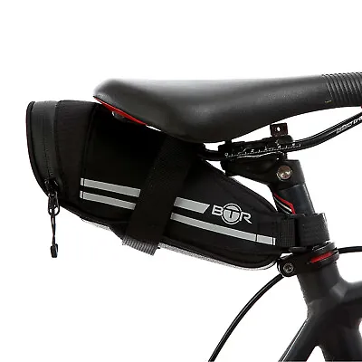 BTR Lightweight Saddle Wedge Bike Bag With Waterproof Zips & Rear Light Loop  • £9.99