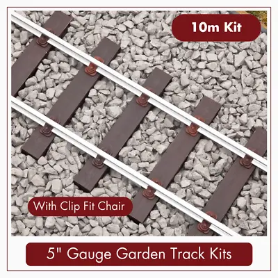 10m - 5  Gauge Garden Track Kit - Clip Fit - PNR-8B - PNP Railways • £242