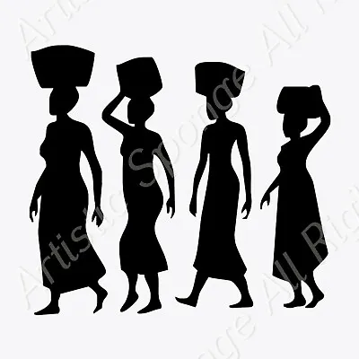 AFRICAN WOMEN A3 A4 A5 Reusable Stencil Wall Decor Travelling Africa Art / P1 • £2.99