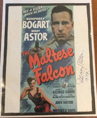 Mary Astor Signed Maltese Falcon Mini-poster • $45