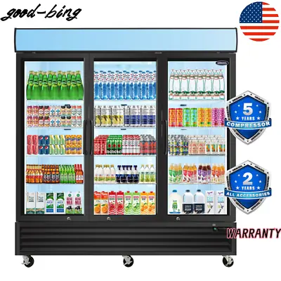 Pick Up Commercial 3 Glass Doors Merchandiser Refrigerator 70 Cu.ft. Fridges • $3299