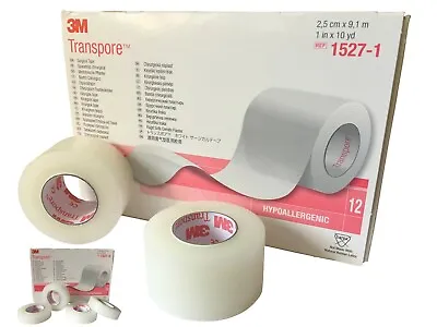 3M Transpore Tape 1.25cm Or 2.5cm - Premium First Aid Medical Waterproof Tape • £1.89