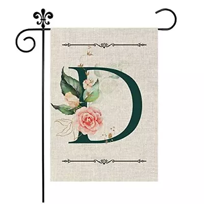 Monogram Letter D Garden Flag Floral Mini Garden Flag-12.5x18 Inch Flower-D • $9.09