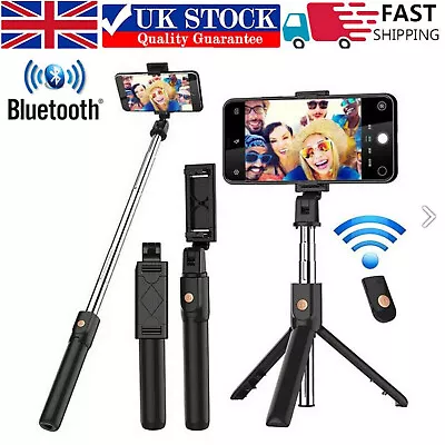 Telescopic Selfie Stick Bluetooth Tripod Remote For Phone IPhone Stand Holder UK • £11.98