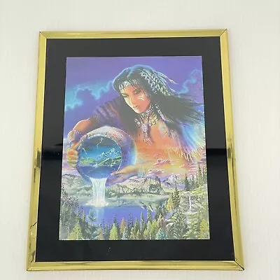 Vintage Foil Picture Print Indian Girl Rainmaker 4849 Made In USA • $10
