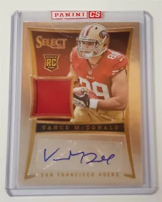 Vance McDonald 2013 Panini Select Football Rookie Relic Auto #227/499 49ers • $29.99