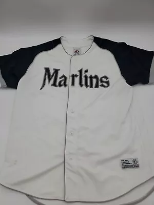 Miami Marlins XL Baseball True Fan Series Men Sports White Black Jersey..#0354 • $16.65