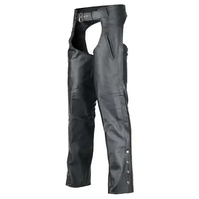Deep Pocket Motorcycle Leather Chaps • $67.45