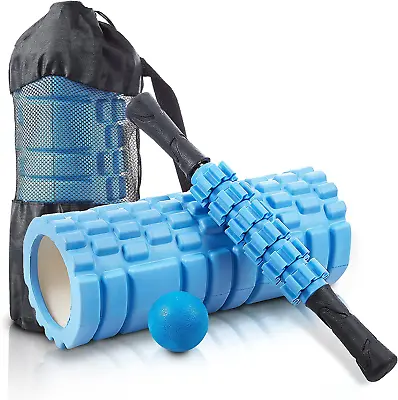 $45.73 • Buy Foam Roller Set 4 In 1 Massage Roller With Yoga Foam Roller, Muscle Roller Stick