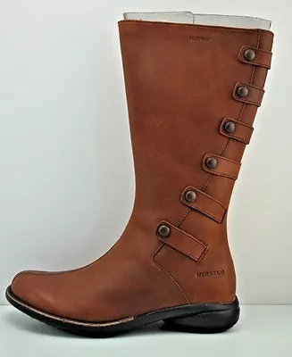 Women Merrell Tetra Launch Size 5 Brown Leather Waterproof Boots J40098 • $69.99