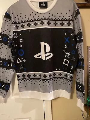 Men’s Playstation Sweater Sz Medium Christmas Sweater PS Long Slv Shirt • $25