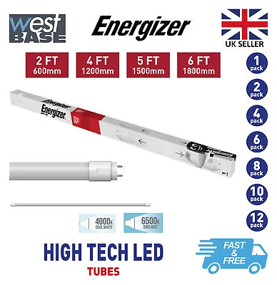 Energizer HIGH TECH G13 LED TUBE T8 Fluorescent Replacement 2FT 4FT 5FT 6FT • £9.59