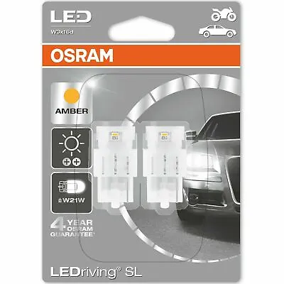 OSRAM W21W 582 12V LEDriving Indicator Light LED 7706YE-02B Amber Set • $27.56