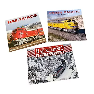 Railroad Train Calendars Color Pictures  2018 2020 & 2021 Lot Of 3 • £9.64