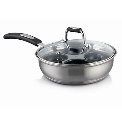 Gourmet 20cm Stainless Steel 4 Cup Egg Poacher 2in1 Pan • £19.99