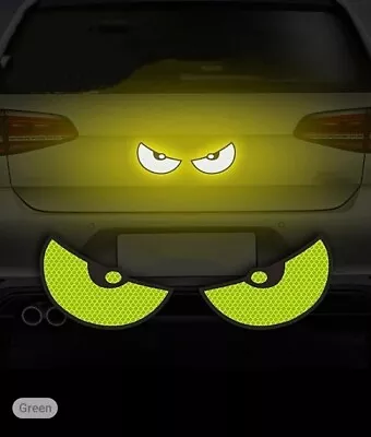 A+ Safety Warning Reflective Sticker Decal Eyes Car SUV Van Bike Neon Green 4×2  • $4.95