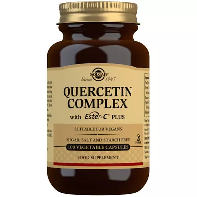 Solgar Quercetin Complex Capsules With Vitamin C Vegan Vegetarian Gluten Free • £30.10