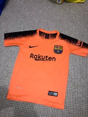 £10.95 • Buy Barcelona Football Shirt *MESSI 10 Orange Shirt Jersey Top Spain Nike 3-4 Years