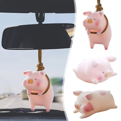 $6.53 • Buy Cartoon Lucky Piggy Car Pendant Decor Cute Gifts Auto Mirror View Rear J8A5