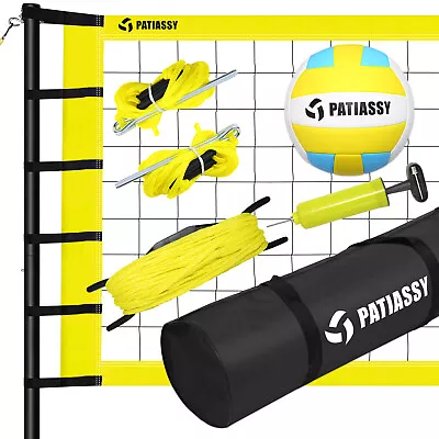 Outdoor Portable Volleyball Net Set W/ Adjustable Height Steel Poles Volleyball • $71.28