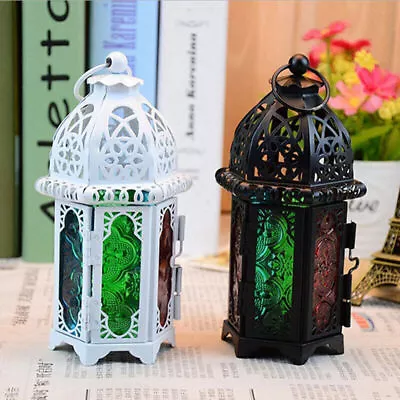 2PCS Moroccan Style Iron Candle Holder Lantern Tealight Candlestick Home Decor • $13.31