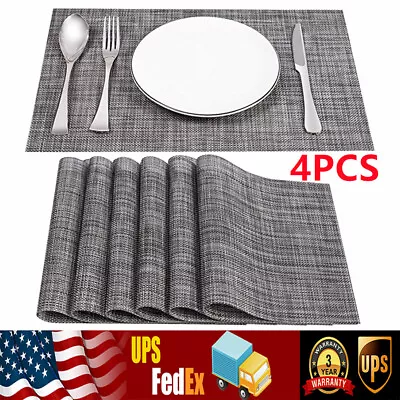 Set Of 4pcs PVC Placemats Non-Slip Heat Insulation Dining Table Mats 45 X 30cm • $5.95