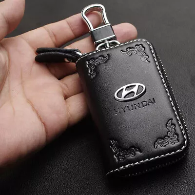 New Leather Key Case Bag Remote Key Fob Cover For Hyundai Car Accessories • $14.99