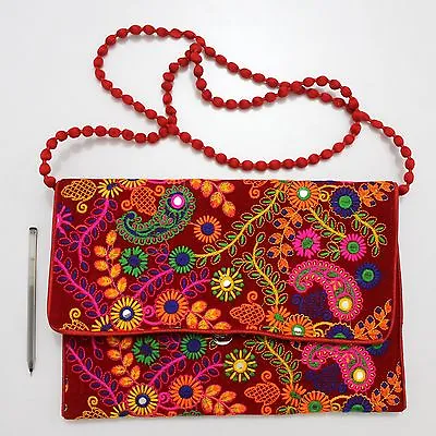 Vintage Tribal Banjara  Handmade Ethnic Women Boho Embroidered Clutch Bag I • $17.99