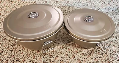 Curtis Stone Metal Pudding Cake Molds Bakeware - 1 Quart And 2 Quart With Lids • $22.50