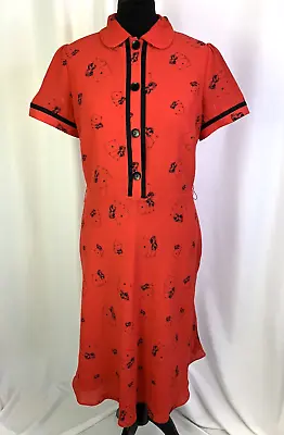 Myleene Klass Shirt Dress Red Dice & Card Print A Line Women's UK12 C1605 • £7.20