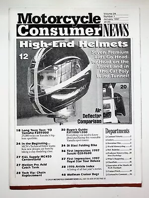 1997 January Motorcycle Consumer News Magazine Yamaha FZR1000 Yamaha FJ1200 • £7.99