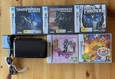 Nintendo 3DS - Original Black Console + 3 Transformers Game Bundle • $220