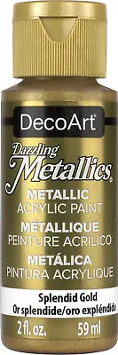 £4.10 • Buy DecoArt Americana Acrylic Metallic Paint, Splendid Gold,59 Ml Pack Of 1