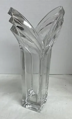 Mikasa Art Deco Clear Crystal Tulip Style Vase V Shape Germany Decor 12  Tall • $35