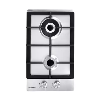 Gas Cooktop 30cm Gas Stove Cooker 2 Burner Cook Top Konbs NG LPG Steel • $134.41