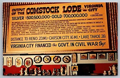 Comstock Lode Silver Gold Mines History Plaque Virginia City Nevada Postcard K18 • $7.50