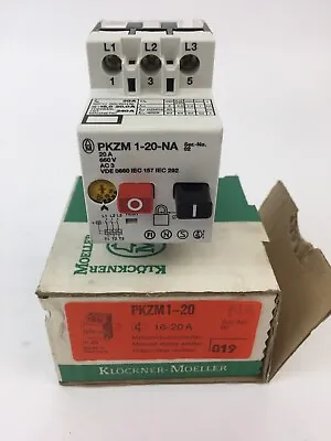 Klockner Moeller Pkzm1-20 Na Manual Motor Starter 16-20a 600vac 15hp 3 Phase • $149