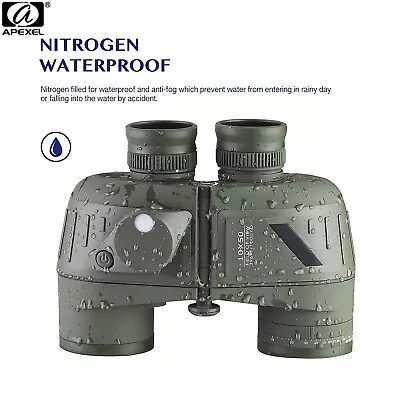 APEXEL 10X50 BAK4 Marine Binoculars Rangefinder Compass For Hunting Waterproof • $135.98