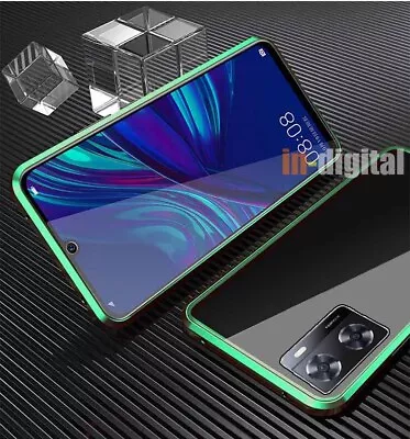$26.33 • Buy 360° Magnetic Metal Phone Case For OPPO A57 A57s Dual Sided Tempered Glass Cover