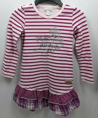 Girls NAARTJIE Vintage Sz 4 S Pink Striped Plaid Tunic Fall 2011 GKD148FL111US • $9.99