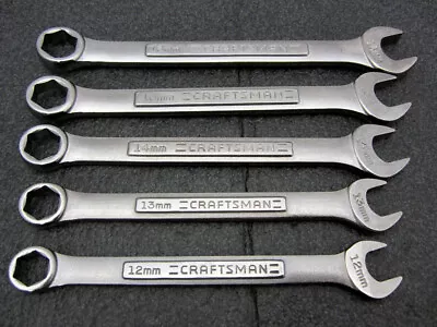 Vintage Craftsman 5pc Metric 6PT Combination Wrench Set 6 Point Box Made In USA • $69.95